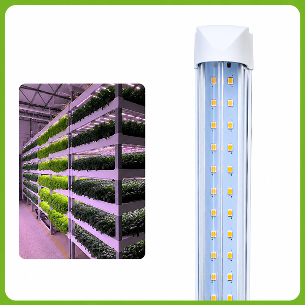 Фитосветильник LED T8 0.6м 3х1 двухрядный полный спектр (белый+красный) T8-060312R-20W фото