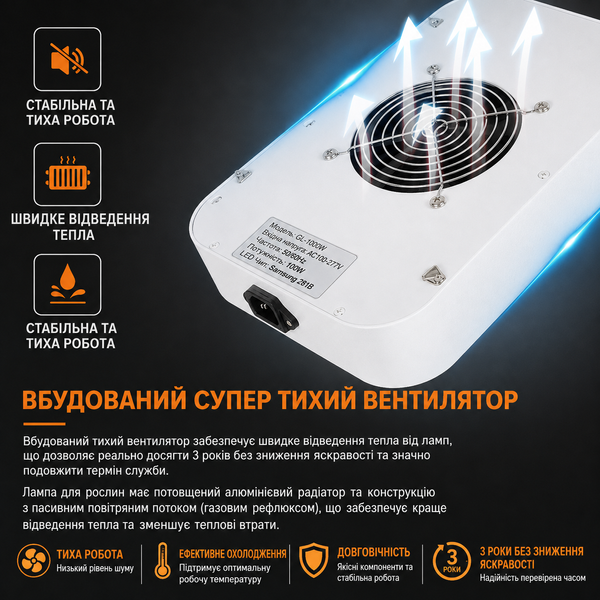 Фітосвітильник із квантовою платою, потужністю 100 Вт QBC-100W фото