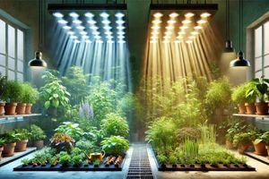 Вплив фіто світильників на зростання рослин фото
