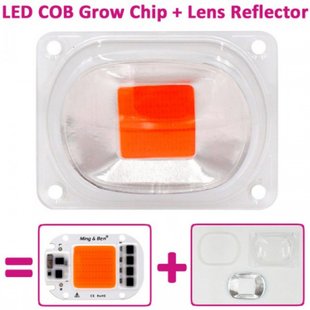 Комплект фито светодиод для растений 220В 30Вт + линза рефлектор 1962 фото